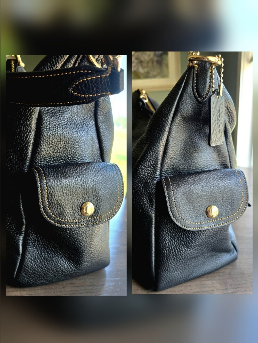 Coach Pennie Convertible Shoulder Bag in Black Pebble Leather With COA - Picture 6 of 13
